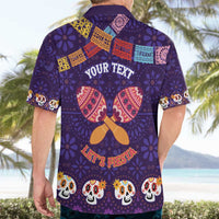 Personalised Mexico Day Of The Dead Hawaiian Shirt Sugar Skull With Maracas Mexican Folk Pattern - Wonder Print Shop