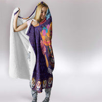 Personalised Mexico Day Of The Dead Hooded Blanket Sugar Skull With Maracas Mexican Folk Pattern