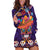 Personalised Mexico Day Of The Dead Hoodie Dress Sugar Skull With Maracas Mexican Folk Pattern - Wonder Print Shop