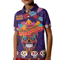 Personalised Mexico Day Of The Dead Kid Polo Shirt Sugar Skull With Maracas Mexican Folk Pattern - Wonder Print Shop