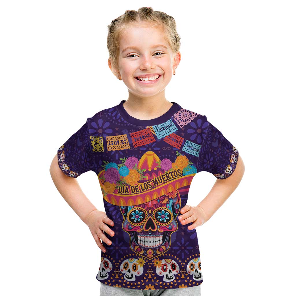Personalised Mexico Day Of The Dead Kid T Shirt Sugar Skull With Maracas Mexican Folk Pattern - Wonder Print Shop