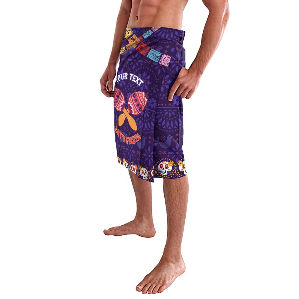 Personalised Mexico Day Of The Dead Lavalava Sugar Skull With Maracas Mexican Folk Pattern - Wonder Print Shop