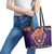 Personalised Mexico Day Of The Dead Leather Tote Bag Sugar Skull With Maracas Mexican Folk Pattern - Wonder Print Shop