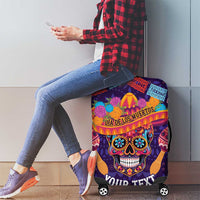 Personalised Mexico Day Of The Dead Luggage Cover Sugar Skull With Maracas Mexican Folk Pattern - Wonder Print Shop
