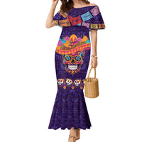 Personalised Mexico Day Of The Dead Mermaid Dress Sugar Skull With Maracas Mexican Folk Pattern - Wonder Print Shop