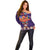 Personalised Mexico Day Of The Dead Off Shoulder Sweater Sugar Skull With Maracas Mexican Folk Pattern - Wonder Print Shop