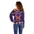 Personalised Mexico Day Of The Dead Off Shoulder Sweater Sugar Skull With Maracas Mexican Folk Pattern - Wonder Print Shop