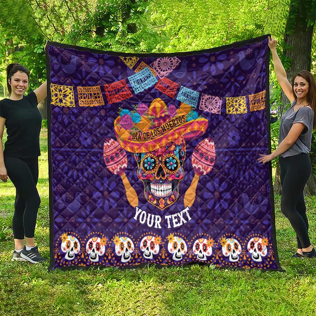 Personalised Mexico Day Of The Dead Quilt Sugar Skull With Maracas Mexican Folk Pattern - Wonder Print Shop
