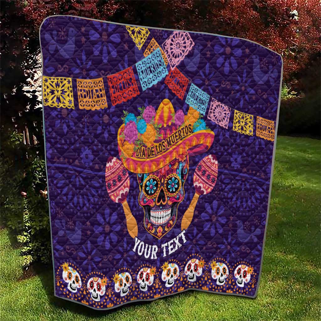 Personalised Mexico Day Of The Dead Quilt Sugar Skull With Maracas Mexican Folk Pattern - Wonder Print Shop