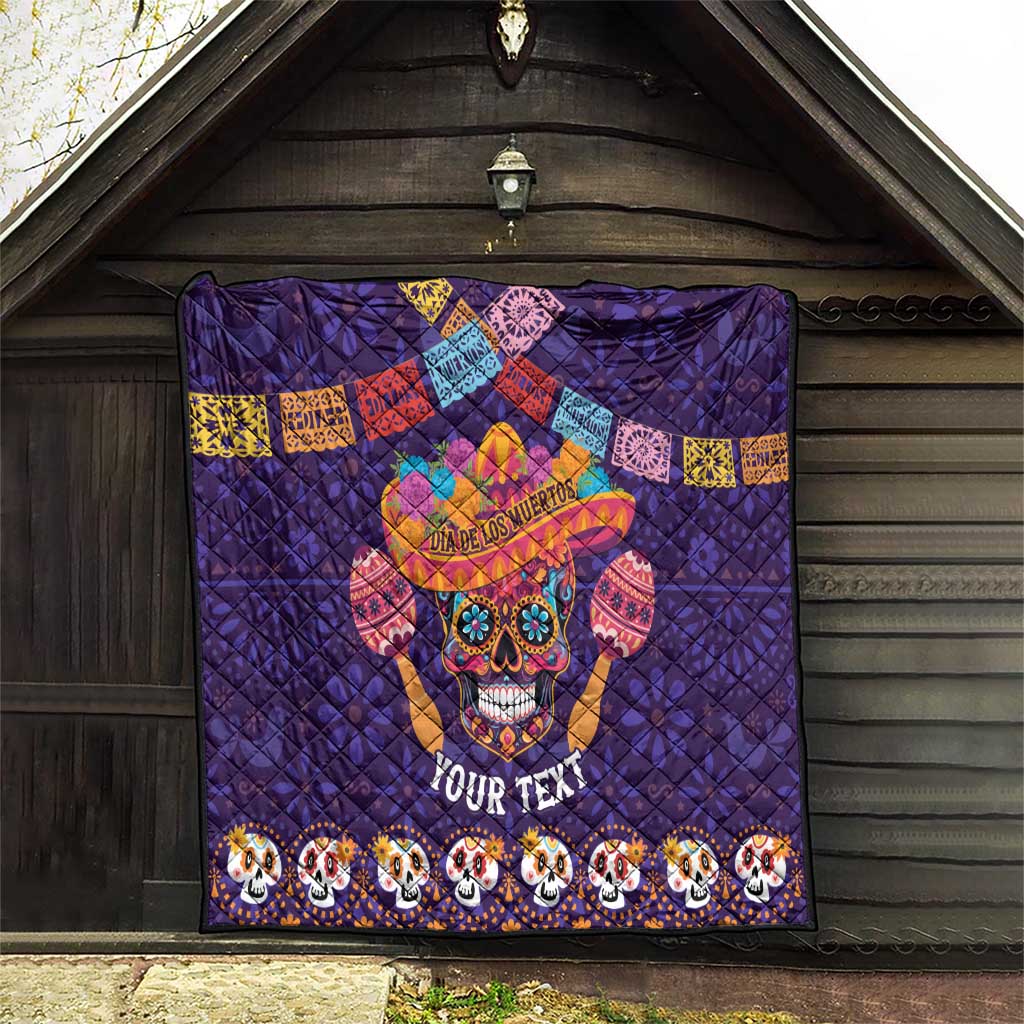 Personalised Mexico Day Of The Dead Quilt Sugar Skull With Maracas Mexican Folk Pattern - Wonder Print Shop