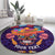 Personalised Mexico Day Of The Dead Round Carpet Sugar Skull With Maracas Mexican Folk Pattern
