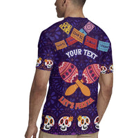 Personalised Mexico Day Of The Dead Rugby Jersey Sugar Skull With Maracas Mexican Folk Pattern - Wonder Print Shop