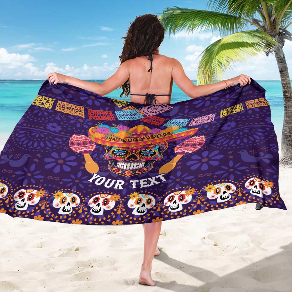 Personalised Mexico Day Of The Dead Sarong Sugar Skull With Maracas Mexican Folk Pattern - Wonder Print Shop