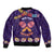 Personalised Mexico Day Of The Dead Sleeve Zip Bomber Jacket Sugar Skull With Maracas Mexican Folk Pattern - Wonder Print Shop