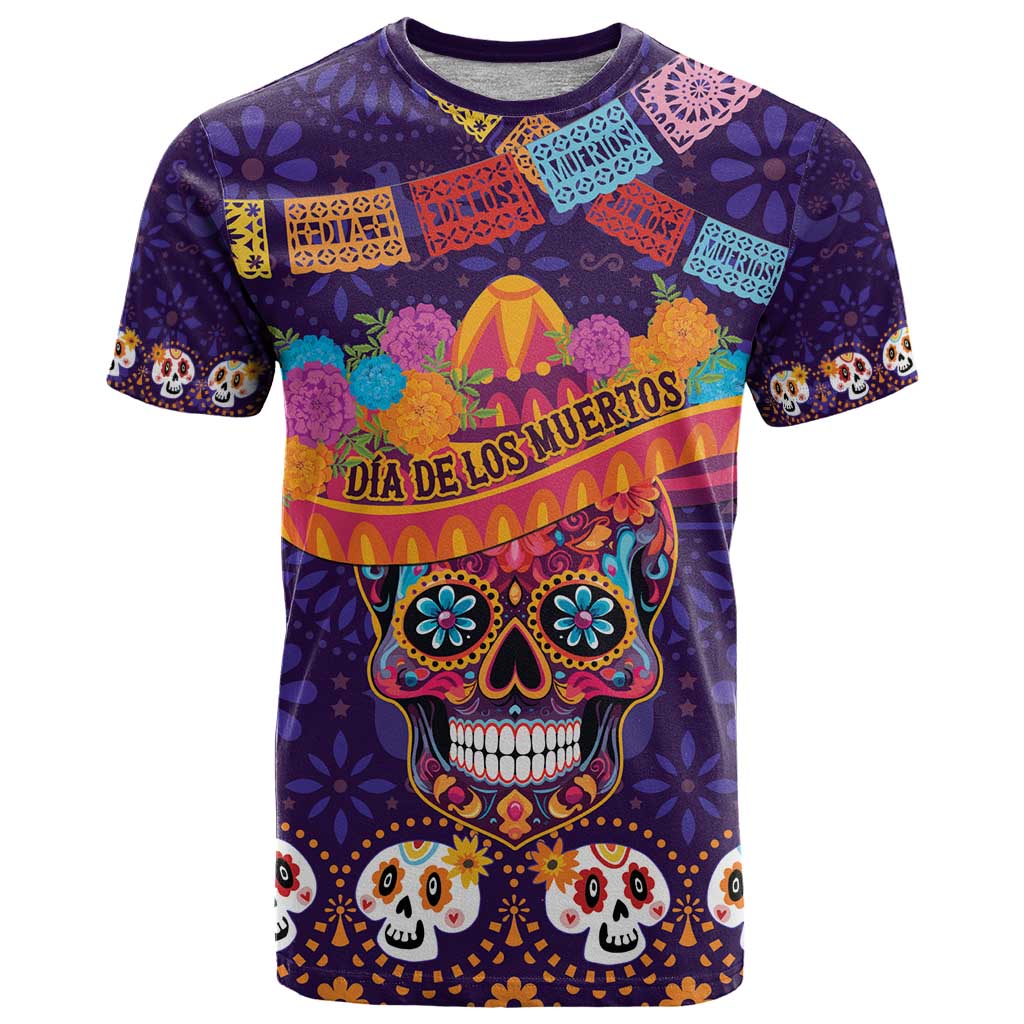 Personalised Mexico Day Of The Dead T Shirt Sugar Skull With Maracas Mexican Folk Pattern - Wonder Print Shop