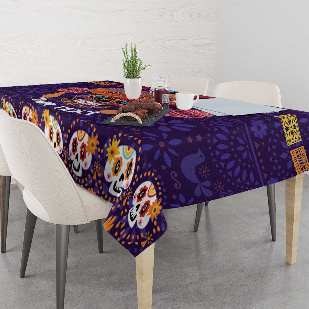 Personalised Mexico Day Of The Dead Tablecloth Sugar Skull With Maracas Mexican Folk Pattern - Wonder Print Shop