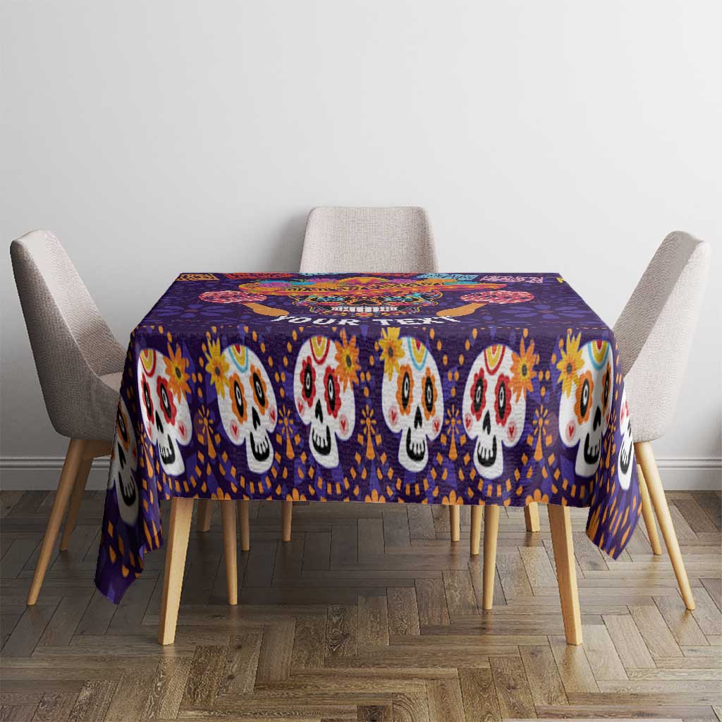 Personalised Mexico Day Of The Dead Tablecloth Sugar Skull With Maracas Mexican Folk Pattern - Wonder Print Shop