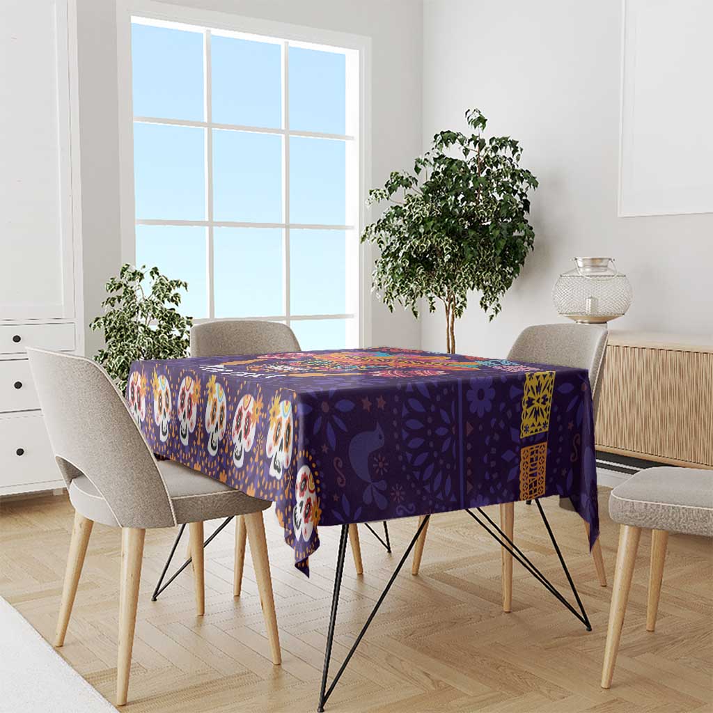 Personalised Mexico Day Of The Dead Tablecloth Sugar Skull With Maracas Mexican Folk Pattern - Wonder Print Shop