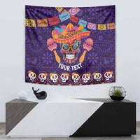Personalised Mexico Day Of The Dead Tapestry Sugar Skull With Maracas Mexican Folk Pattern - Wonder Print Shop