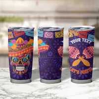 Personalised Mexico Day Of The Dead Tumbler Cup Sugar Skull With Maracas Mexican Folk Pattern - Wonder Print Shop