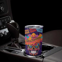 Personalised Mexico Day Of The Dead Tumbler Cup Sugar Skull With Maracas Mexican Folk Pattern - Wonder Print Shop