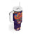 Personalised Mexico Day Of The Dead Tumbler With Handle Sugar Skull With Maracas Mexican Folk Pattern - Wonder Print Shop