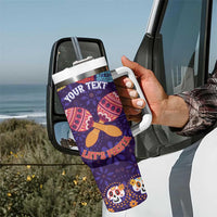 Personalised Mexico Day Of The Dead Tumbler With Handle Sugar Skull With Maracas Mexican Folk Pattern - Wonder Print Shop