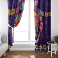 Personalised Mexico Day Of The Dead Window Curtain Sugar Skull With Maracas Mexican Folk Pattern - Wonder Print Shop