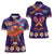 Personalised Mexico Day Of The Dead Women Polo Shirt Sugar Skull With Maracas Mexican Folk Pattern - Wonder Print Shop
