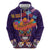 Personalised Mexico Day Of The Dead Zip Hoodie Sugar Skull With Maracas Mexican Folk Pattern - Wonder Print Shop
