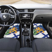 Personalised Finland Independence Day Car Mats Lily Of The Valley Mix Holly Blue - Coat Of Arms Style - Wonder Print Shop