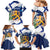 Personalised Finland Independence Day Family Matching Mermaid Dress and Hawaiian Shirt Lily Of The Valley Mix Holly Blue - Coat Of Arms Style - Wonder Print Shop