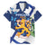 Personalised Finland Independence Day Family Matching Mermaid Dress and Hawaiian Shirt Lily Of The Valley Mix Holly Blue - Coat Of Arms Style - Wonder Print Shop