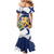 Personalised Finland Independence Day Family Matching Mermaid Dress and Hawaiian Shirt Lily Of The Valley Mix Holly Blue - Coat Of Arms Style - Wonder Print Shop