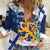 Personalised Finland Independence Day Women Casual Shirt Lily Of The Valley Mix Holly Blue - Coat Of Arms Style - Wonder Print Shop