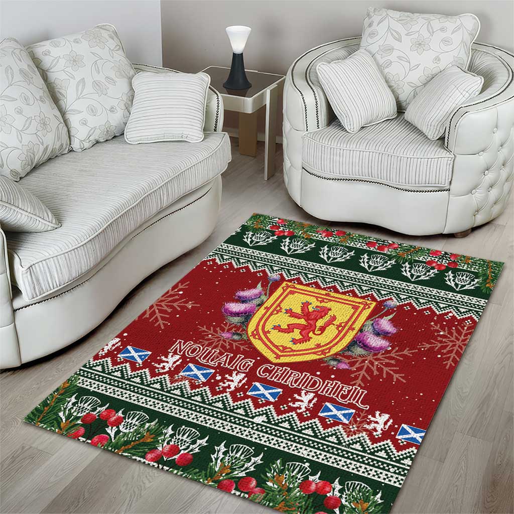 Scotland Christmas Area Rug The Royal Arms of Scotland With Thistle - Wonder Print Shop