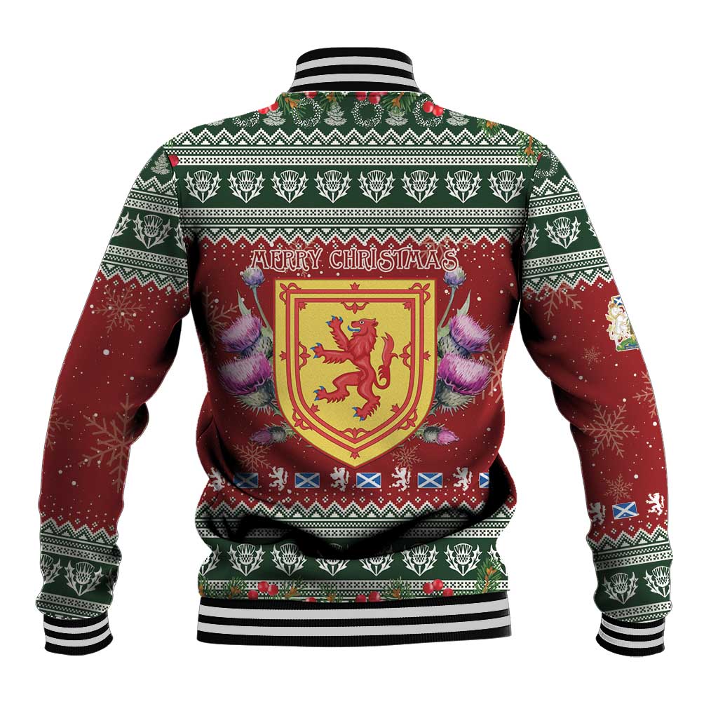 Scotland Christmas Baseball Jacket The Royal Arms of Scotland With Thistle - Wonder Print Shop