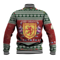 Scotland Christmas Baseball Jacket The Royal Arms of Scotland With Thistle - Wonder Print Shop