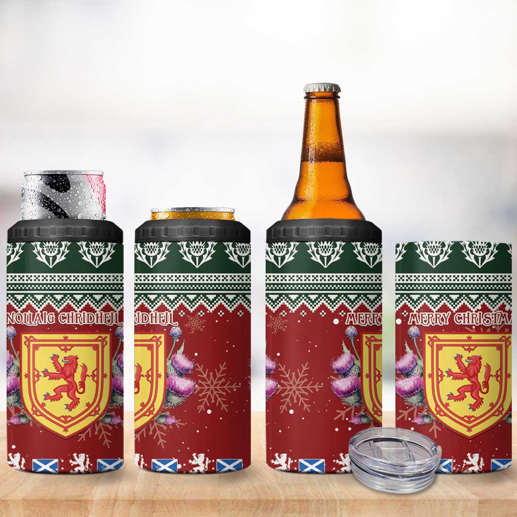 Scotland Christmas 4 in 1 Can Cooler Tumbler The Royal Arms of Scotland With Thistle - Wonder Print Shop
