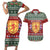 Scotland Christmas Couples Matching Short Sleeve Bodycon Dress and Hawaiian Shirt The Royal Arms of Scotland With Thistle - Wonder Print Shop