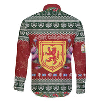 Scotland Christmas Family Matching Long Sleeve Bodycon Dress and Hawaiian Shirt The Royal Arms of Scotland With Thistle - Wonder Print Shop