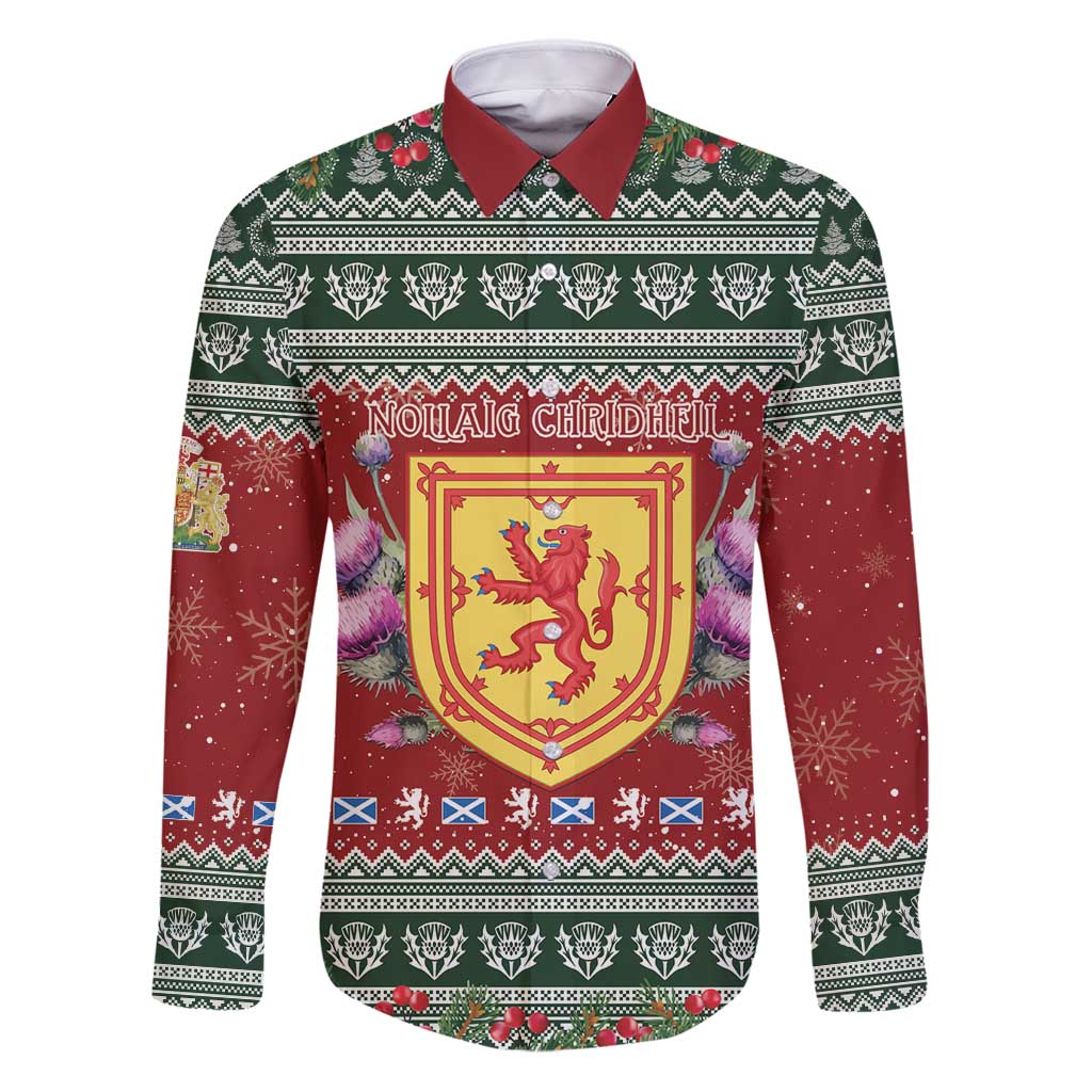 Scotland Christmas Family Matching Puletasi and Hawaiian Shirt The Royal Arms of Scotland With Thistle - Wonder Print Shop
