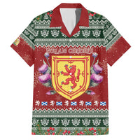 Scotland Christmas Family Matching Summer Maxi Dress and Hawaiian Shirt The Royal Arms of Scotland With Thistle - Wonder Print Shop