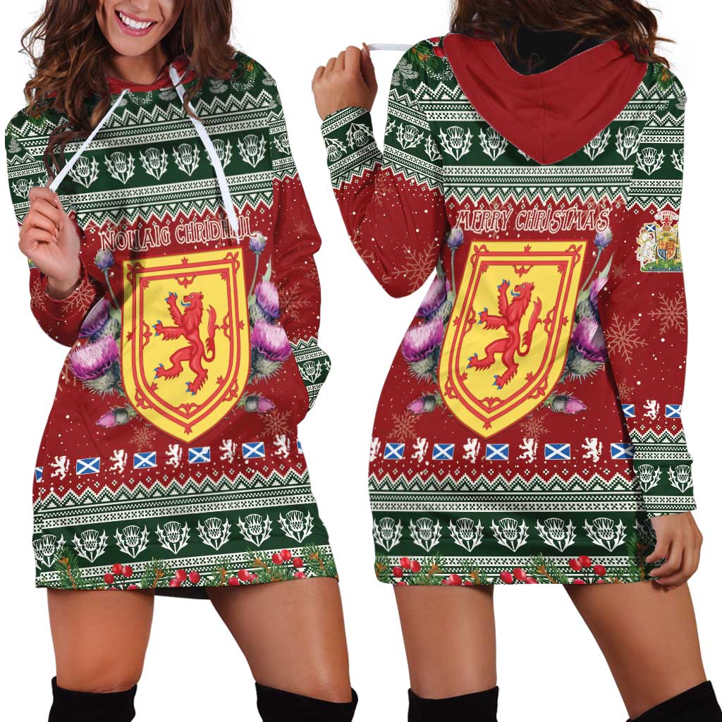 Scotland Christmas Hoodie Dress The Royal Arms of Scotland With Thistle - Wonder Print Shop