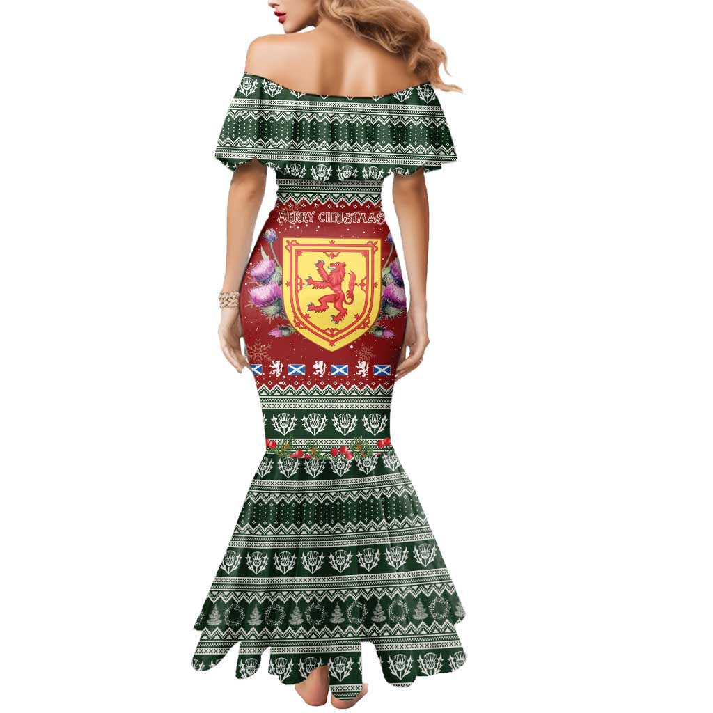 Scotland Christmas Mermaid Dress The Royal Arms of Scotland With Thistle - Wonder Print Shop