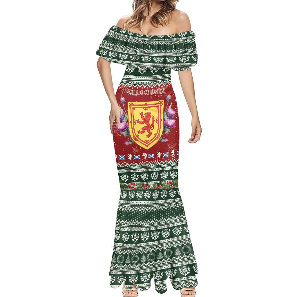 Scotland Christmas Mermaid Dress The Royal Arms of Scotland With Thistle - Wonder Print Shop