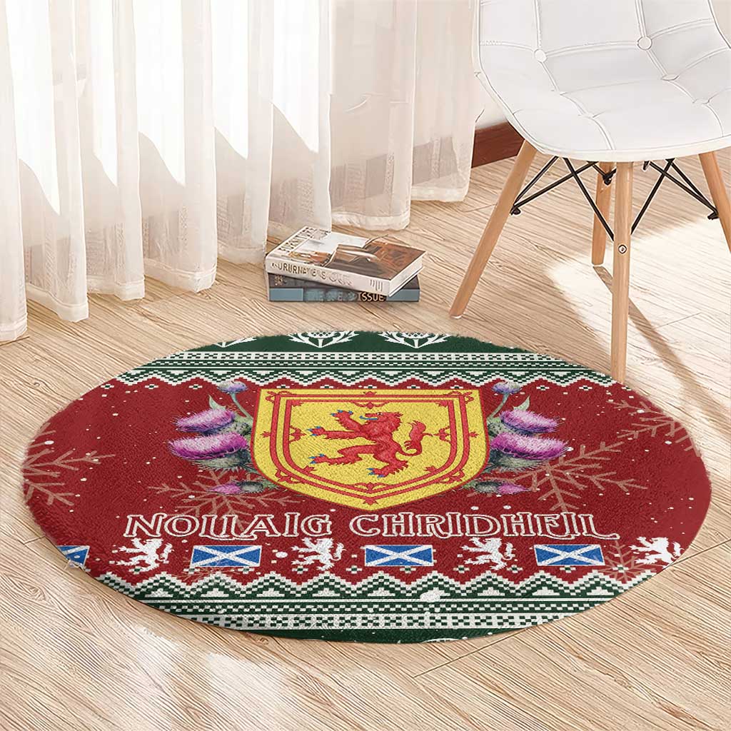 Scotland Christmas Round Carpet The Royal Arms of Scotland With Thistle
