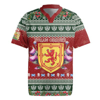 Scotland Christmas Rugby Jersey The Royal Arms of Scotland With Thistle - Wonder Print Shop