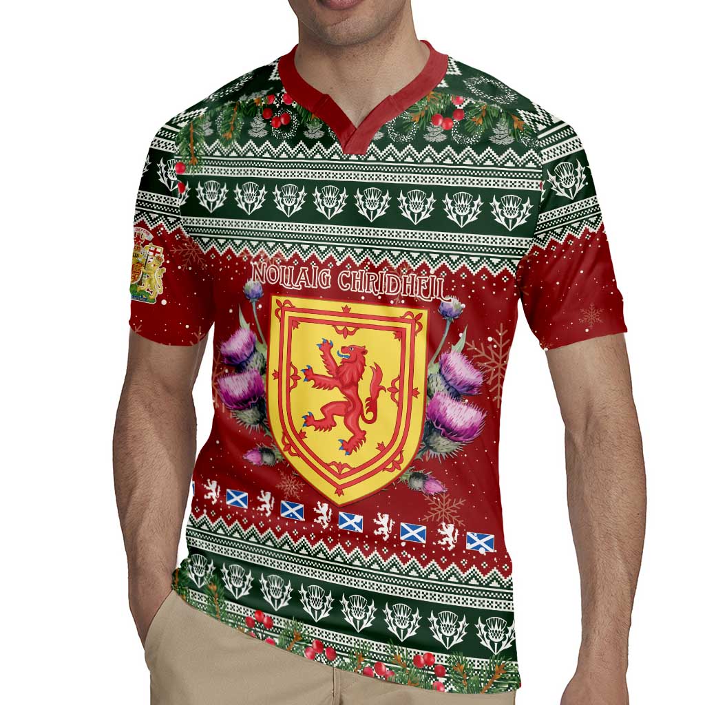 Scotland Christmas Rugby Jersey The Royal Arms of Scotland With Thistle - Wonder Print Shop