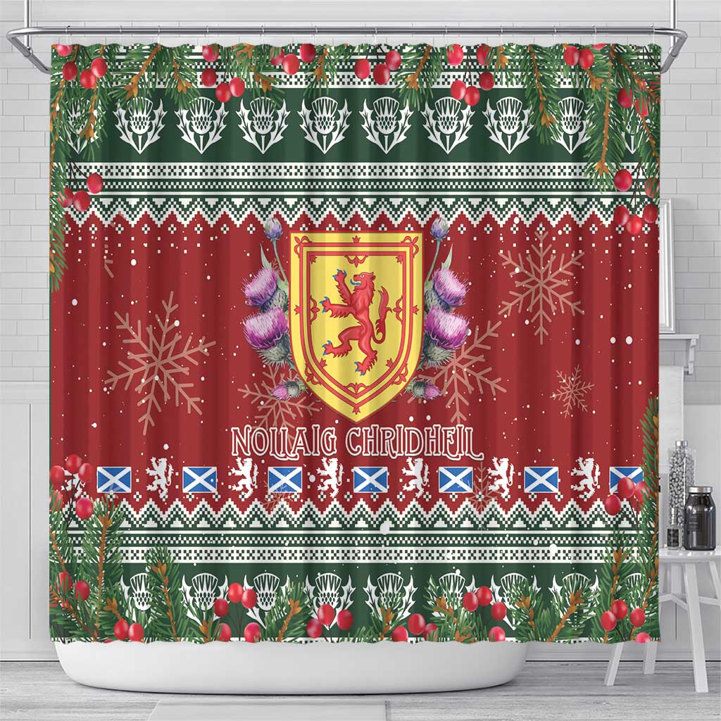 Scotland Christmas Shower Curtain The Royal Arms of Scotland With Thistle